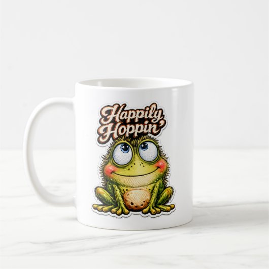 🐸 Fröhlich hüpfend – Süße Frosch-Kaffeetasse ☕✨ Kaffeetasse (Links)