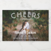 Fröhlich immer nach dem Foto Hochzeit Mini Split Schaumweinetikett (Einzelnes Label)