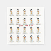 fröhlich lächelnde Schneeszene bei Weihnachten Serviette (Vorderseite)