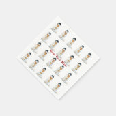 fröhlich lächelnde Schneeszene bei Weihnachten Serviette (Ecke)