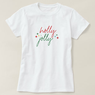 Fröhlich Lustige Bunte Schrift Weihnachten T-Shirt