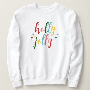 Fröhlich Lustige Farbfreudige Schrift Weihnachten Sweatshirt