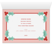 fröhlich Merry & Bright | Retro Rosa und Rot (Innenansicht Horizontal (Unten))