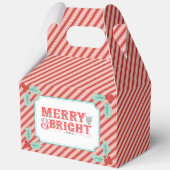 fröhlich Merry & Bright | Retro Rosa und Rot Geschenkschachtel (Vorderseite)