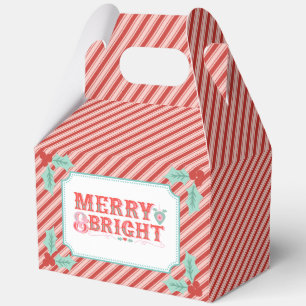 fröhlich Merry & Bright   Retro Rosa und Rot Geschenkschachtel