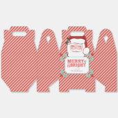 fröhlich Merry & Bright | Retro Rosa und Rot Santa Geschenkschachtel (Ungeklappt)