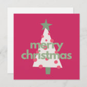 Fröhlich Moderne Minimalistisch Pink Weihnachtskar (Vorne/Hinten)