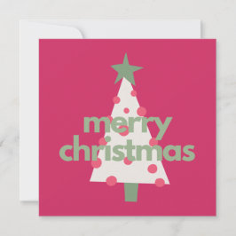 Fröhlich Moderne Minimalistisch Pink Weihnachtskar