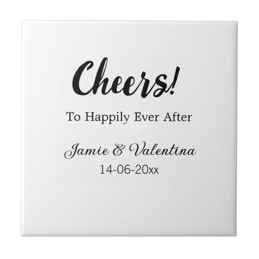 Fröhlich nach dem Hinzufügen von Paarnamendatum Fliese (Vorderseite)