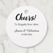 Fröhlich nach dem Hinzufügen von Paarnamendatum Geschenkanhänger (Rückseite)