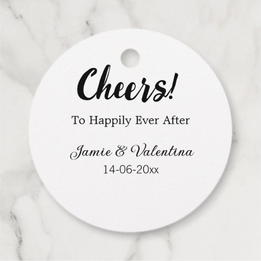 Fröhlich nach dem Hinzufügen von Paarnamendatum Geschenkanhänger (Rückseite)