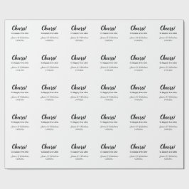 Fröhlich nach dem Hinzufügen von Paarnamendatum Geschenkpapier