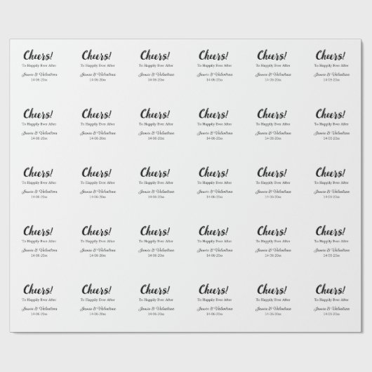 Fröhlich nach dem Hinzufügen von Paarnamendatum Geschenkpapier (Flach)