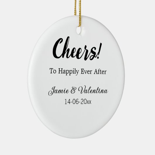 Fröhlich nach dem Hinzufügen von Paarnamendatum Keramik Ornament (Rechts)