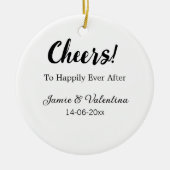 Fröhlich nach dem Hinzufügen von Paarnamendatum Keramik Ornament (Vorne)
