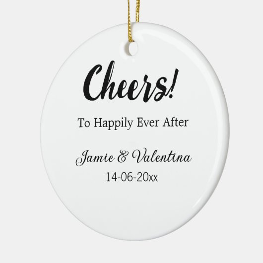 Fröhlich nach dem Hinzufügen von Paarnamendatum Keramik Ornament (Links)