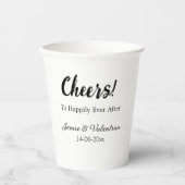 Fröhlich nach dem Hinzufügen von Paarnamendatum Pappbecher (Vorderseite)