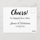 Fröhlich nach dem Hinzufügen von Paarnamendatum Postkarte (Rückseite)