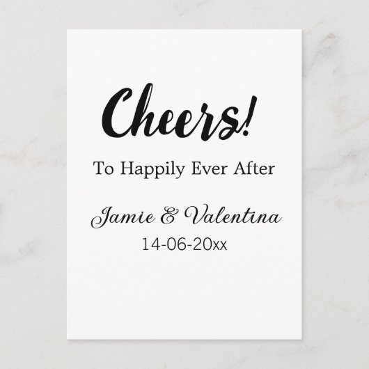 Fröhlich nach dem Hinzufügen von Paarnamendatum Postkarte (Vorderseite)