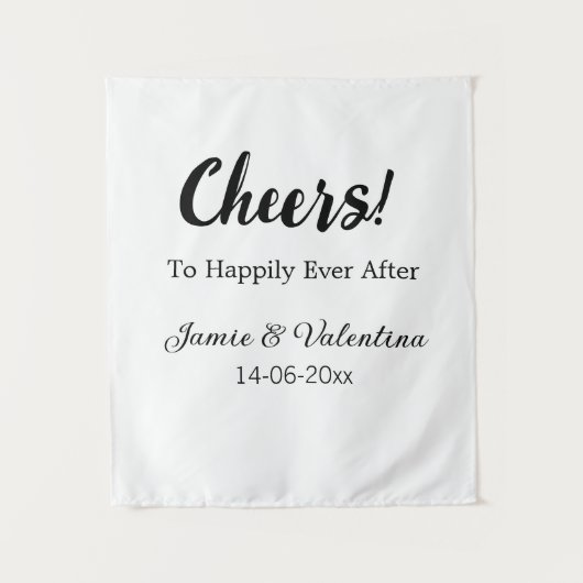 Fröhlich nach dem Hinzufügen von Paarnamendatum Wandteppich (Vorderseite)