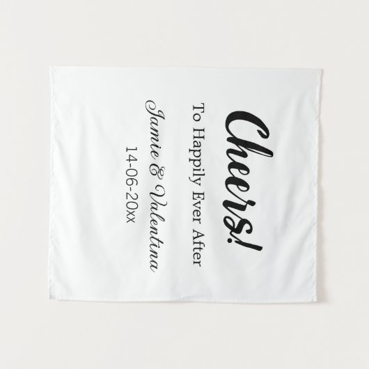 Fröhlich nach dem Hinzufügen von Paarnamendatum Wandteppich (Vorderseite (Horizontal))