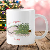 Fröhlich Napmas! Funny Cat vs Christmas Tree Jumbo-Tasse