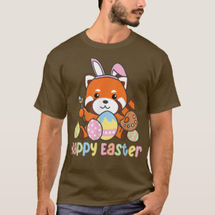 Fröhlich Ostern Niedlich roter Panda zu Ostern mit T-Shirt