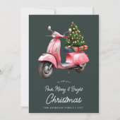 Fröhlich Pink Weihnachten Italienische Vespa Vinta (Vorderseite)