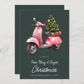 Fröhlich Pink Weihnachten Italienische Vespa Vinta (Vorne/Hinten)