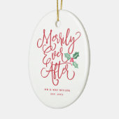 Fröhlich seitdem Wedding Jungvermählten-Feiertag Keramik Ornament (Links)