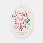 Fröhlich seitdem Wedding Jungvermählten-Feiertag Keramik Ornament (Hinten)