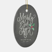 Fröhlich seitdem Wedding Jungvermählten-Feiertag Keramik Ornament (Rechts)