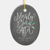 Fröhlich seitdem Wedding Jungvermählten-Feiertag Keramik Ornament (Hinten)