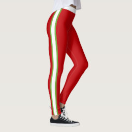 fröhlich und festlich rot weiß und grün leggings