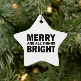 Fröhlich und ganz hell - Moderner Weihnachtsstern Keramik Ornament