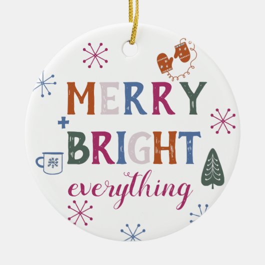 Fröhlich und hell Alles mit Foto Weihnachten Keramik Ornament (Vorne)