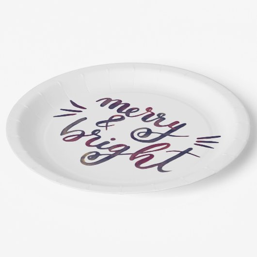 Fröhlich und hell - bordeauxrot pappteller (Schrägansicht)