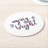 Fröhlich und hell - bordeauxrot runder pappuntersetzer (Angewinkelt)