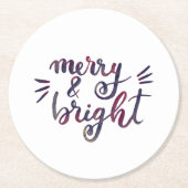 Fröhlich und hell - bordeauxrot runder pappuntersetzer (Vorderseite)