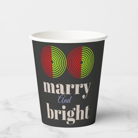 "Fröhlich und hell: Feiern Sie die Freude der Jahr Pappbecher (Vorderseite)