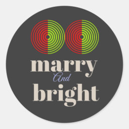 "Fröhlich und hell: Feiern Sie die Freude der Jahr Runder Aufkleber