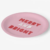 Fröhlich und hell, frohe Weihnachten, Weihnachten, Pappteller (Schrägansicht)