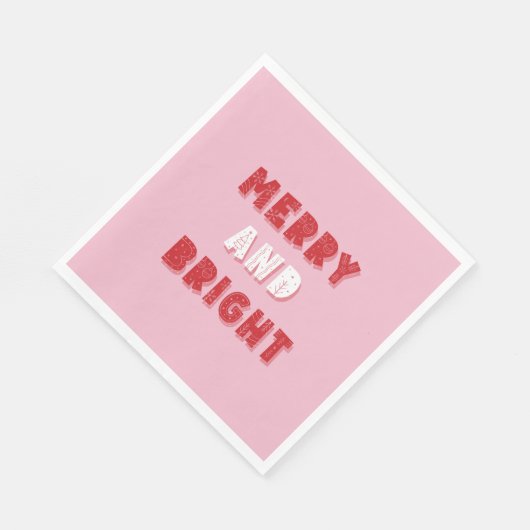 Fröhlich und hell, frohe Weihnachten, Weihnachten, Serviette (Ecke)