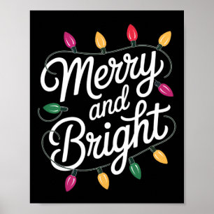 Fröhlich und hell gemütlich Weihnachtsleuchten äst Poster