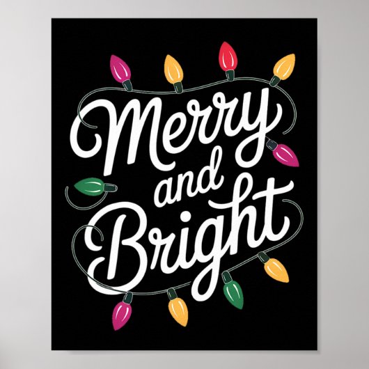 Fröhlich und hell gemütlich Weihnachtsleuchten äst Poster (Vorne)