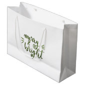 Fröhlich und hell - grün große geschenktüte (Vorderseite Schrägansicht)