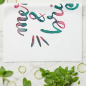 Fröhlich und hell - grün und rosa geschirrtuch (Gefaltet)