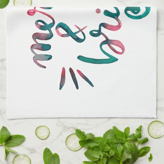 Fröhlich und hell - grün und rosa geschirrtuch (Gefaltet)