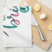 Fröhlich und hell - grün und rosa geschirrtuch (Viertel Falte)