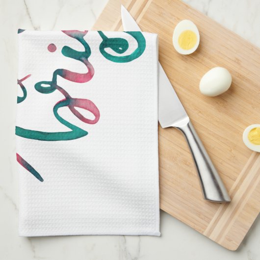 Fröhlich und hell - grün und rosa geschirrtuch (Viertel Falte)